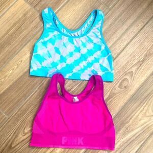 2- PINK sports bras- both size Medium